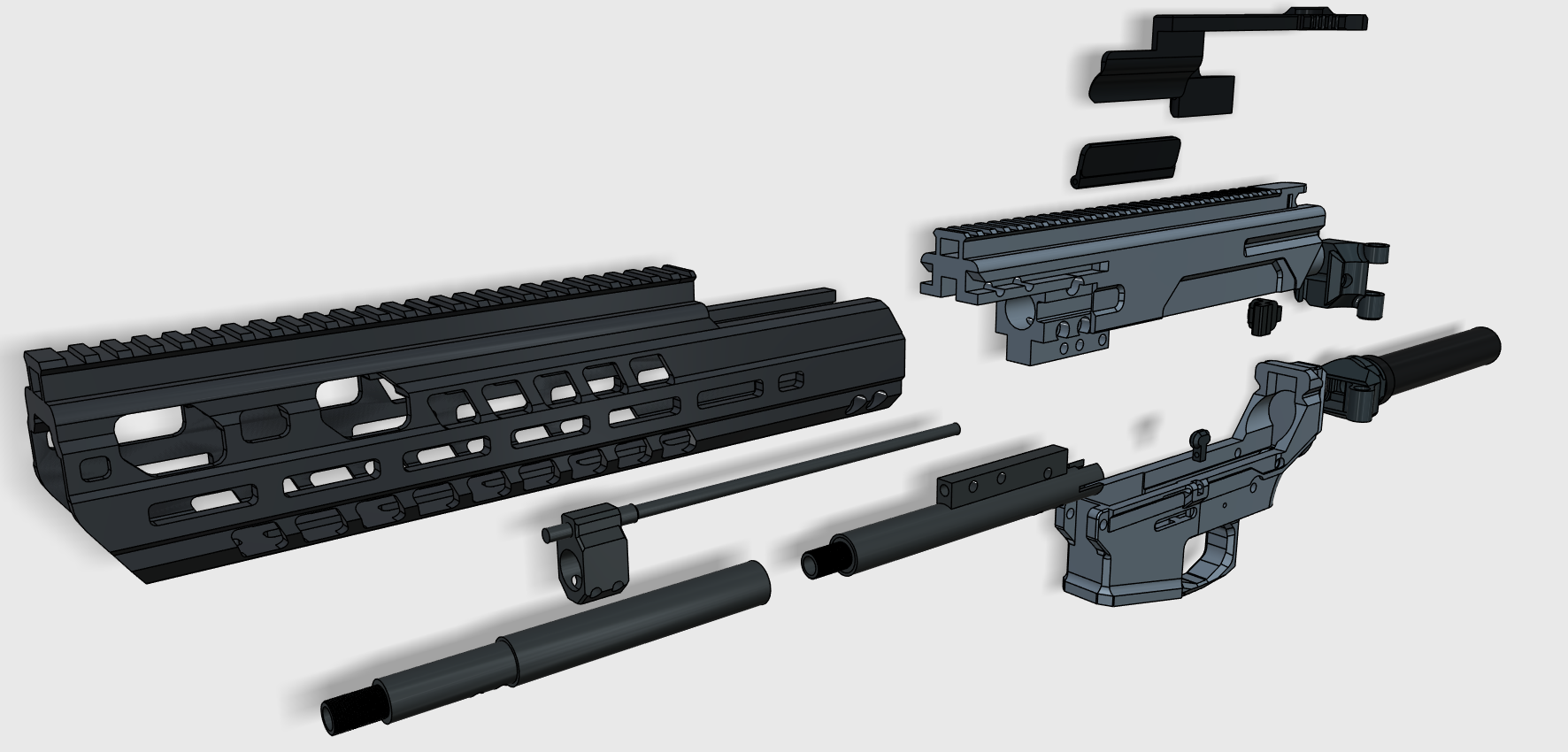 Download STL file m4 Basic (AEG) FULL KITS(airsoft) • 3D